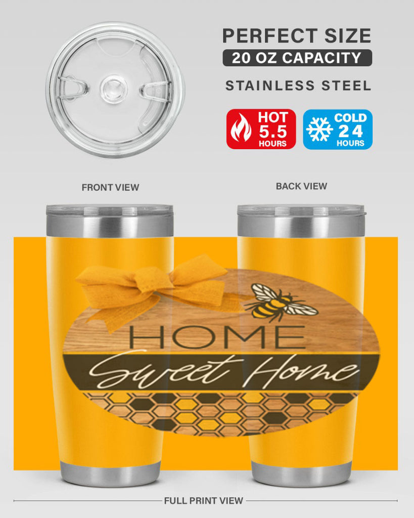 Home Sweet Home Bee and hive pattern Mockup242#- spring- Tumbler