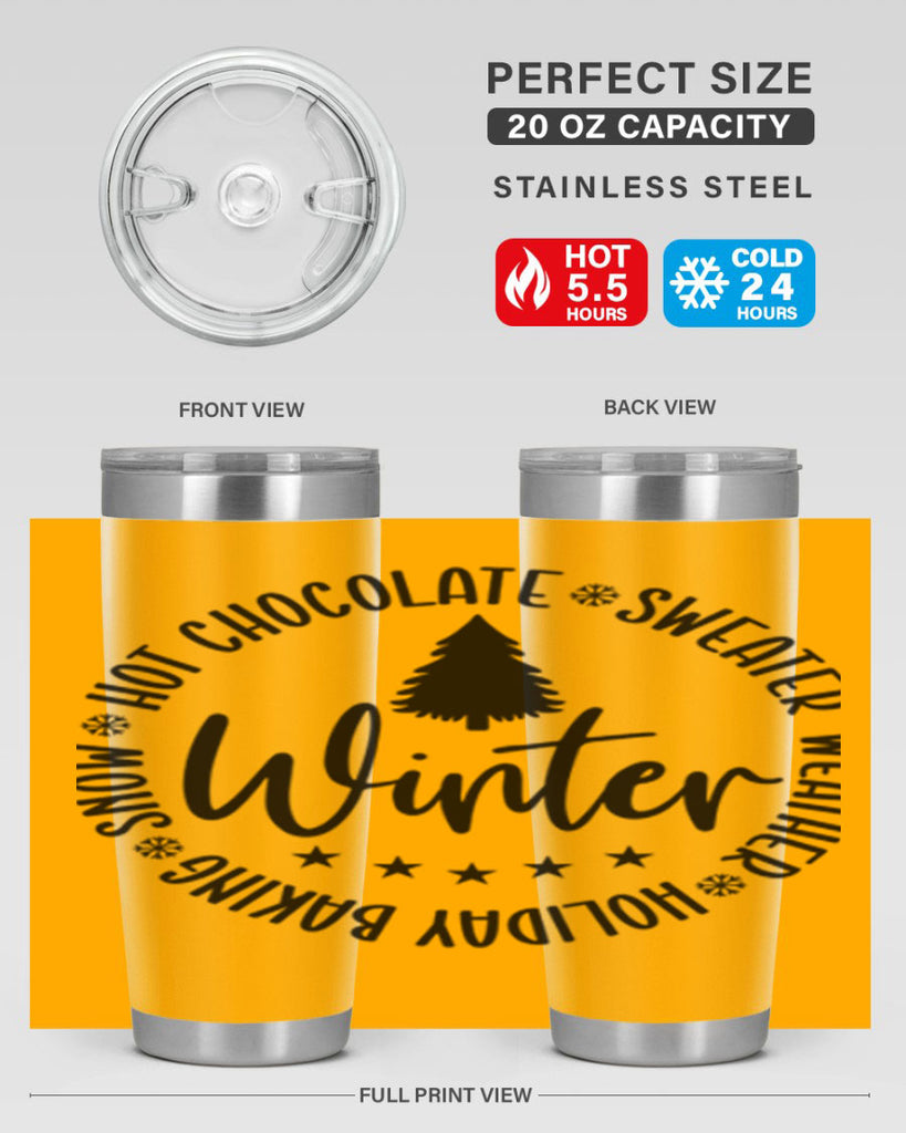 Hot Chocolate Sweater Weather Holiday Baking Snows196#- winter- Tumbler