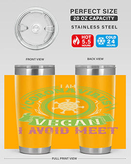 I Am Coronavirus Vegan I Avoid Meet Style 38#- corona virus- Tumbler