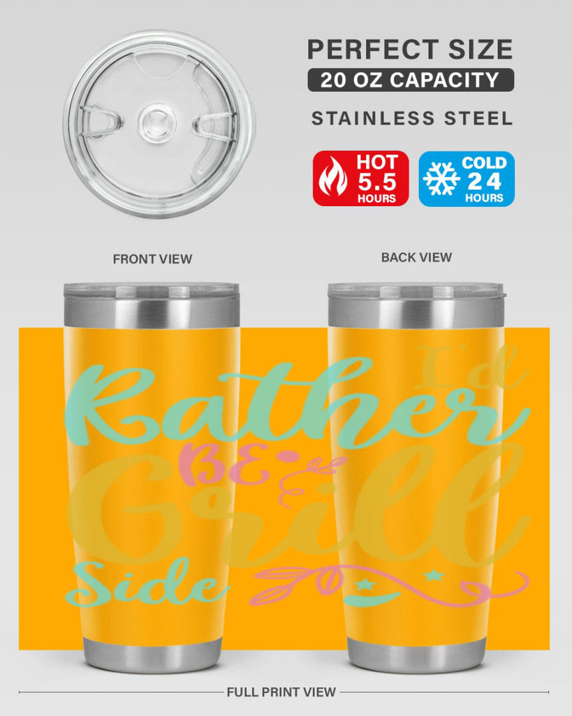 ID RATHER BE GRILL SIDE Style 62#- summer- Tumbler