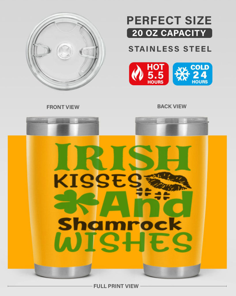 Irish Kisses And Shamrock Wishes Style 156#- St Patricks Day- Tumbler