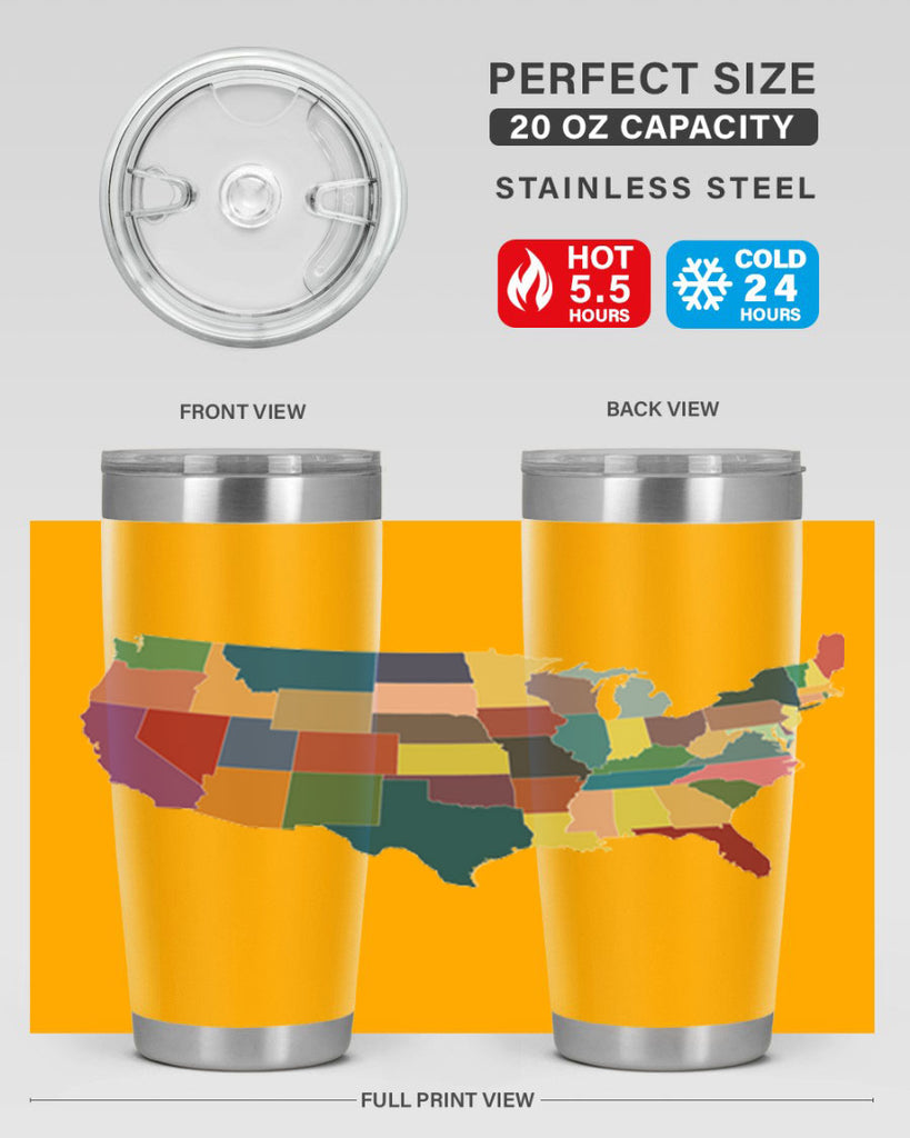 Separate Color Map Style 73#- Fourt Of July- Tumbler