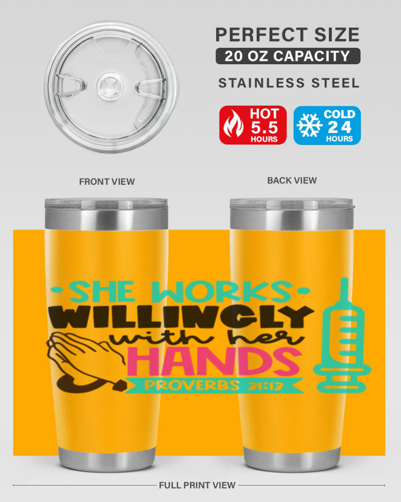 She Works Willingly With Her Hands Proverbs Style Style 41#- nurse- tumbler