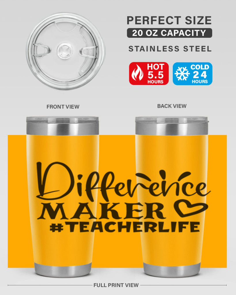difference maker teacherlife Style 185#- teacher- tumbler