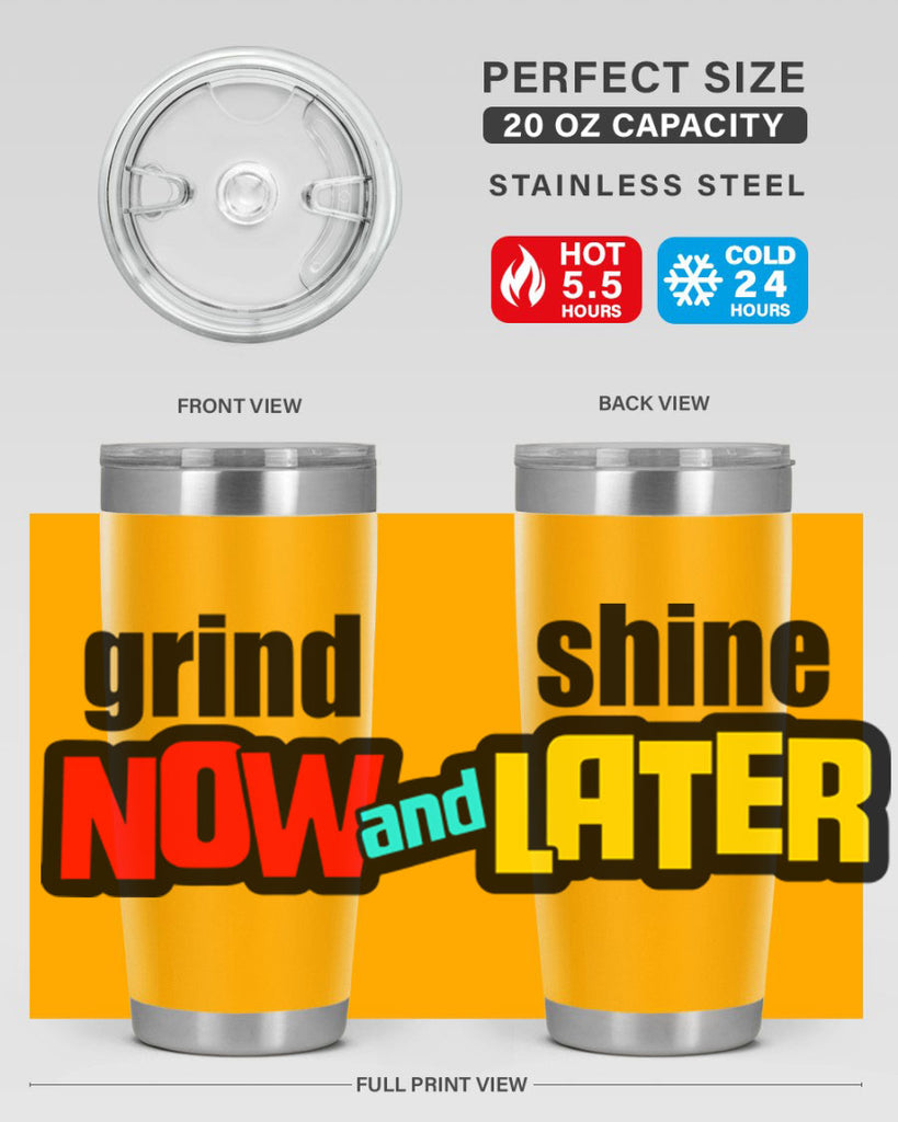 grind now and shine later 142#- black words phrases- Cotton Tank