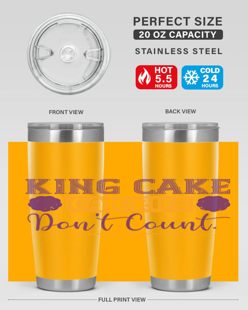 king cake calories dont count 54#- mardi gras- Tumbler