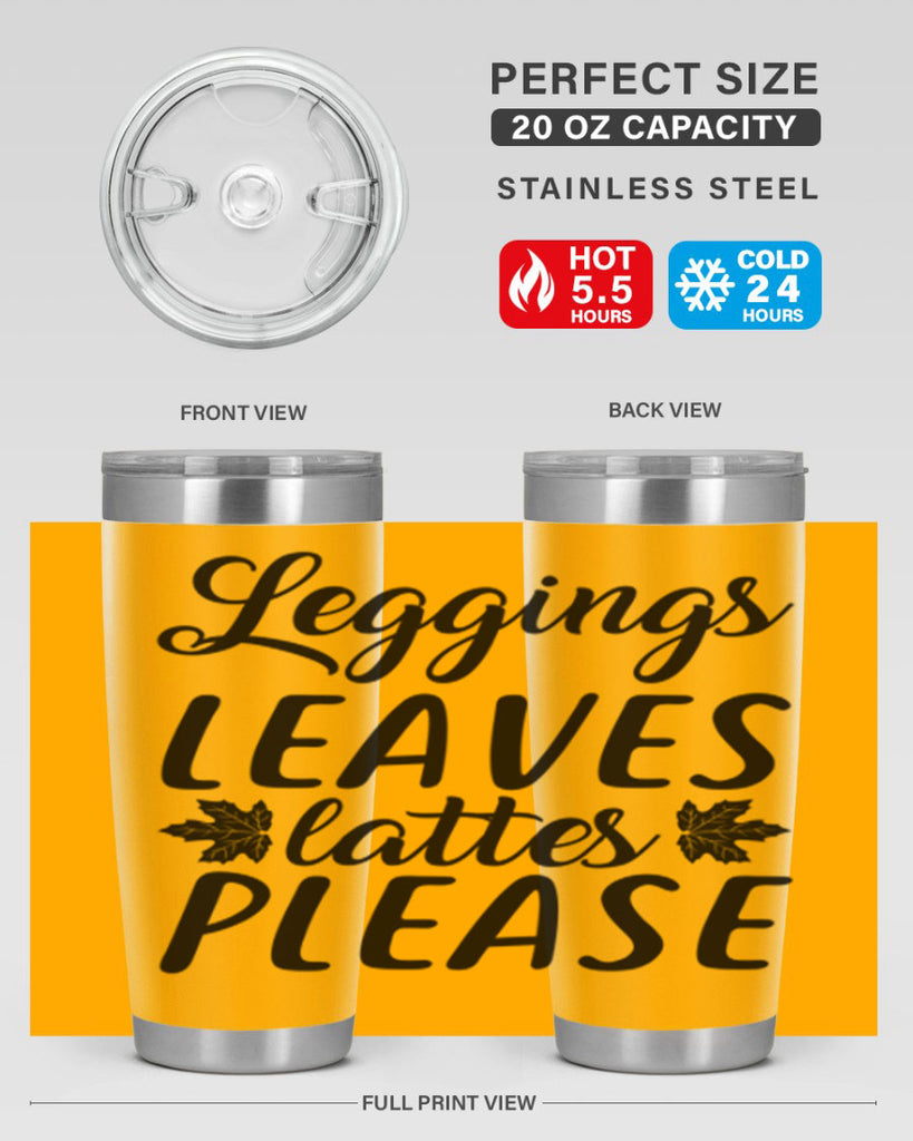 leggings leaves lattes please 397#- fall- Tumbler