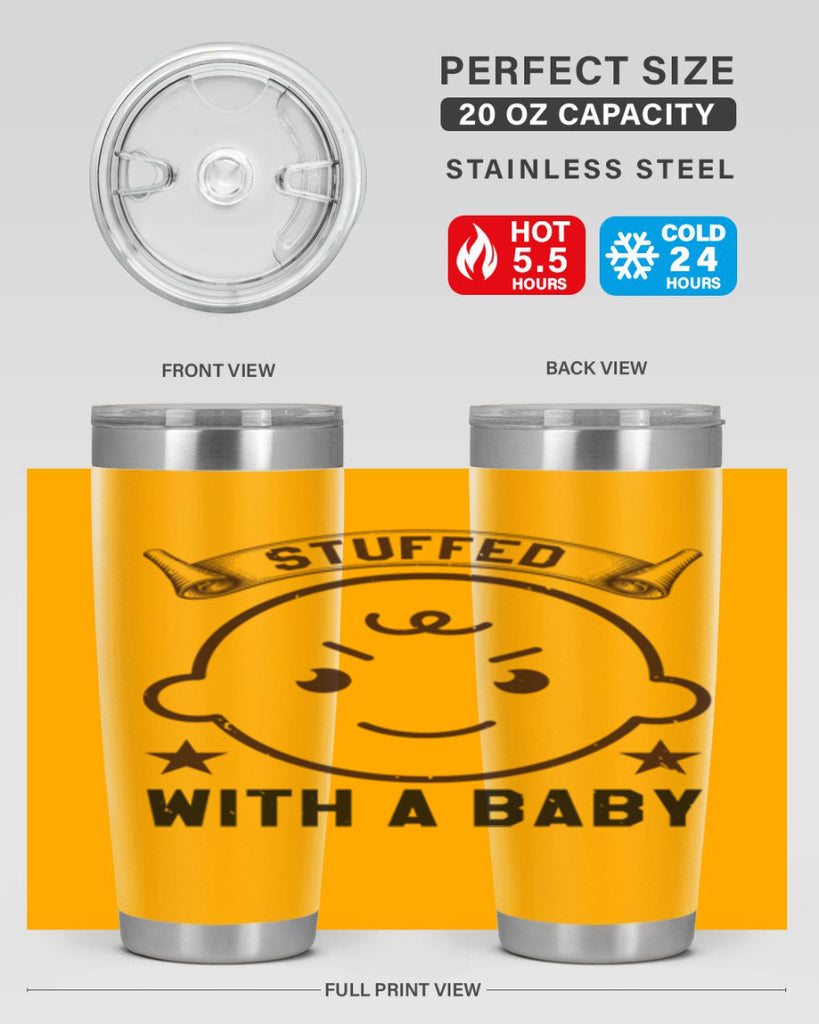 stuffed with a baby Style 14#- baby shower- tumbler