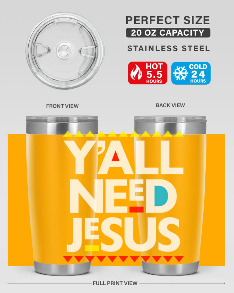 yall need jesus 4#- black words phrases- Cotton Tank