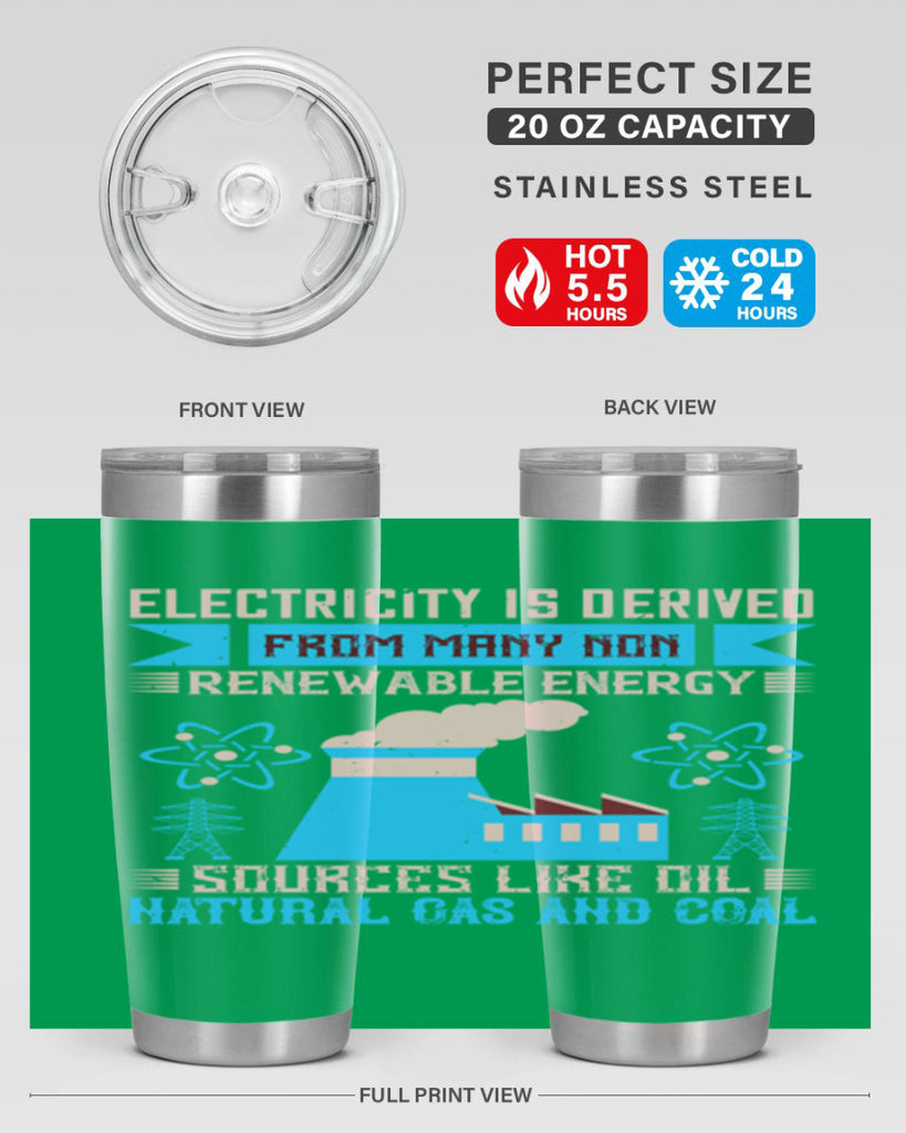 Electricity is derived from many nonrenewable and coal Style 47#- electrician- tumbler