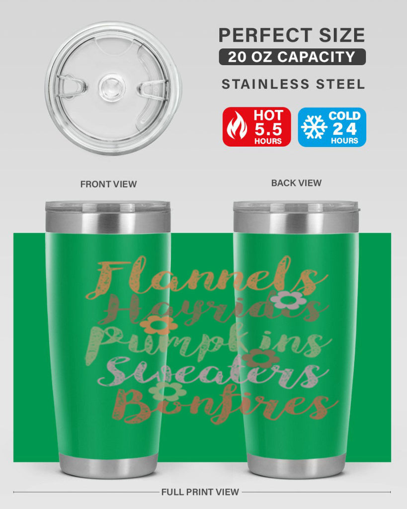 Flannels Hayrides Pumpkins Sweaters Bonfires 185#- fall- Tumbler