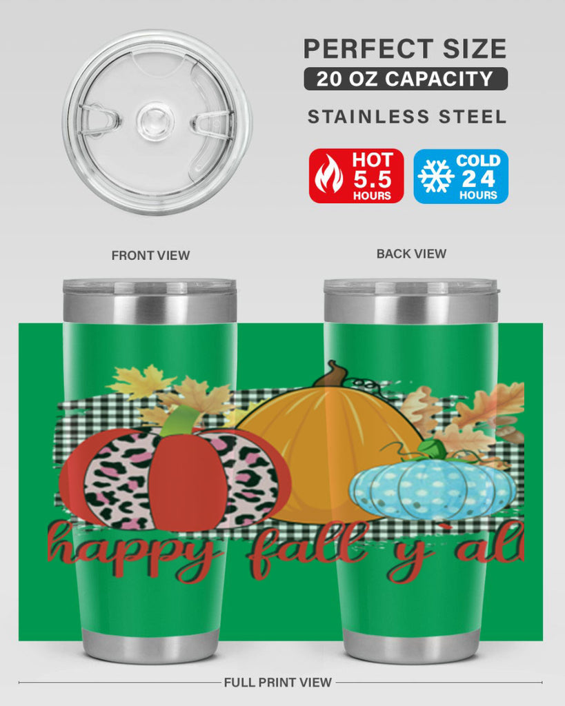 Happy Fall Yall Leopard 229#- fall- Tumbler
