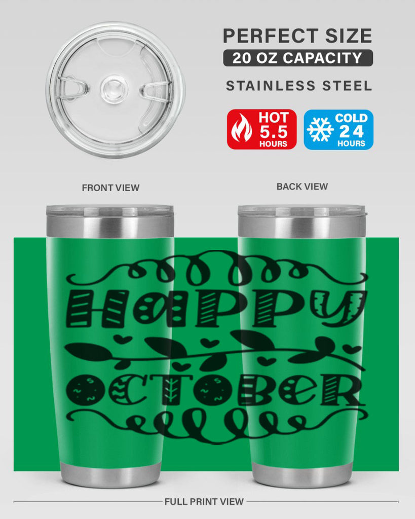 Happy October 239#- fall- Tumbler