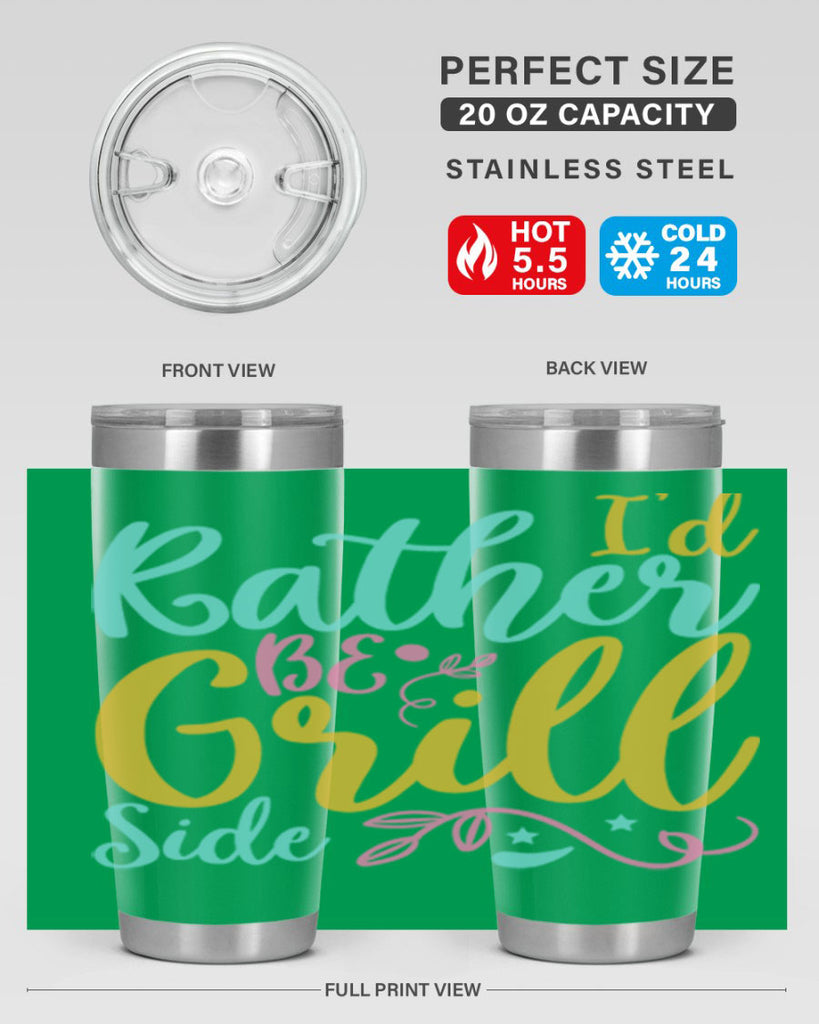 ID RATHER BE GRILL SIDE Style 62#- summer- Tumbler