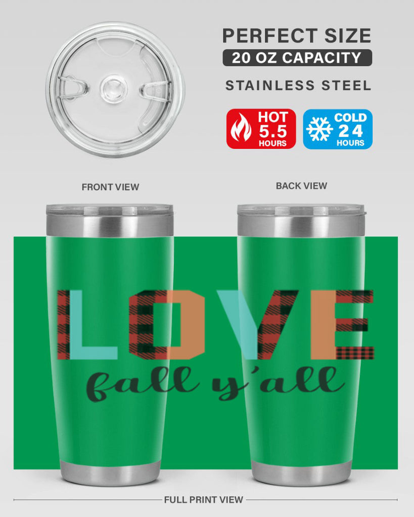 Love fall yall 411#- fall- Tumbler
