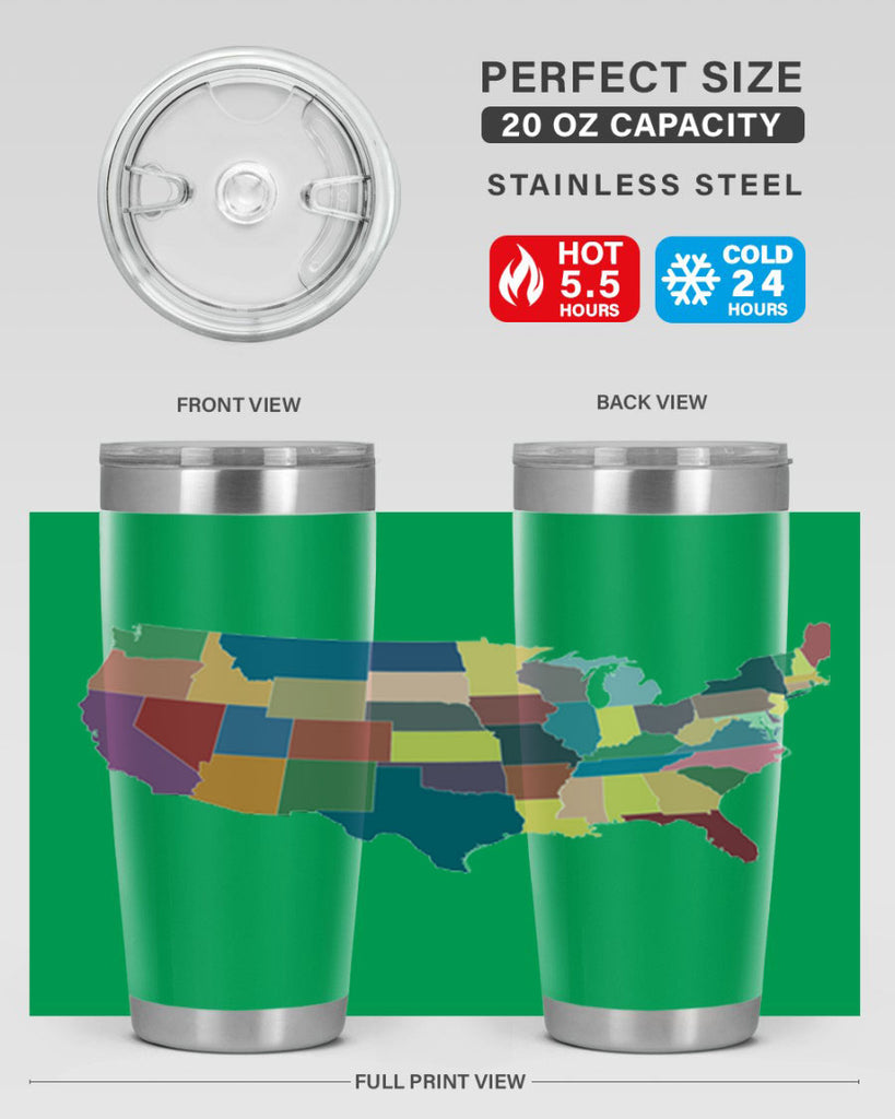 Separate Color Map Style 73#- Fourt Of July- Tumbler