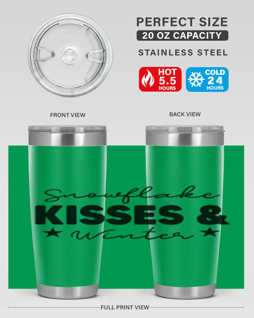 Snowflake Kisses Winter374#- winter- Tumbler