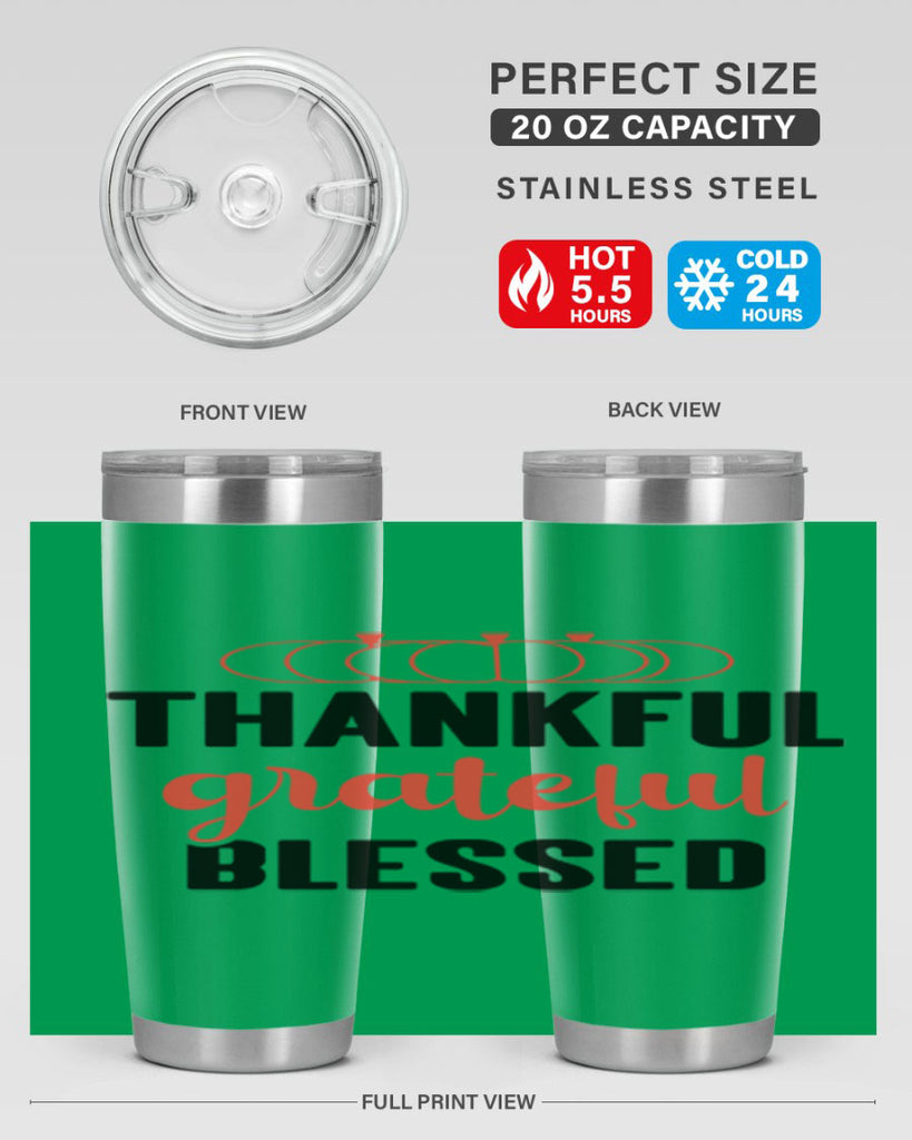 Thankful grateful blessed 603#- fall- Tumbler