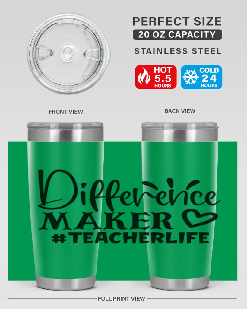 difference maker teacherlife Style 185#- teacher- tumbler