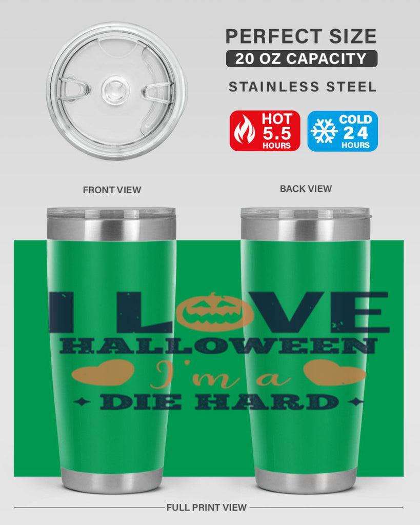 i love halloween im a die hard 150#- halloween- Tumbler