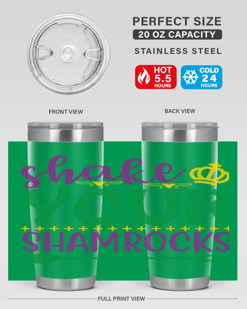 shake your shamrocks 2#- mardi gras- Tumbler
