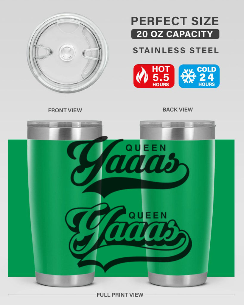 yaaas queen script 6#- black words phrases- Cotton Tank