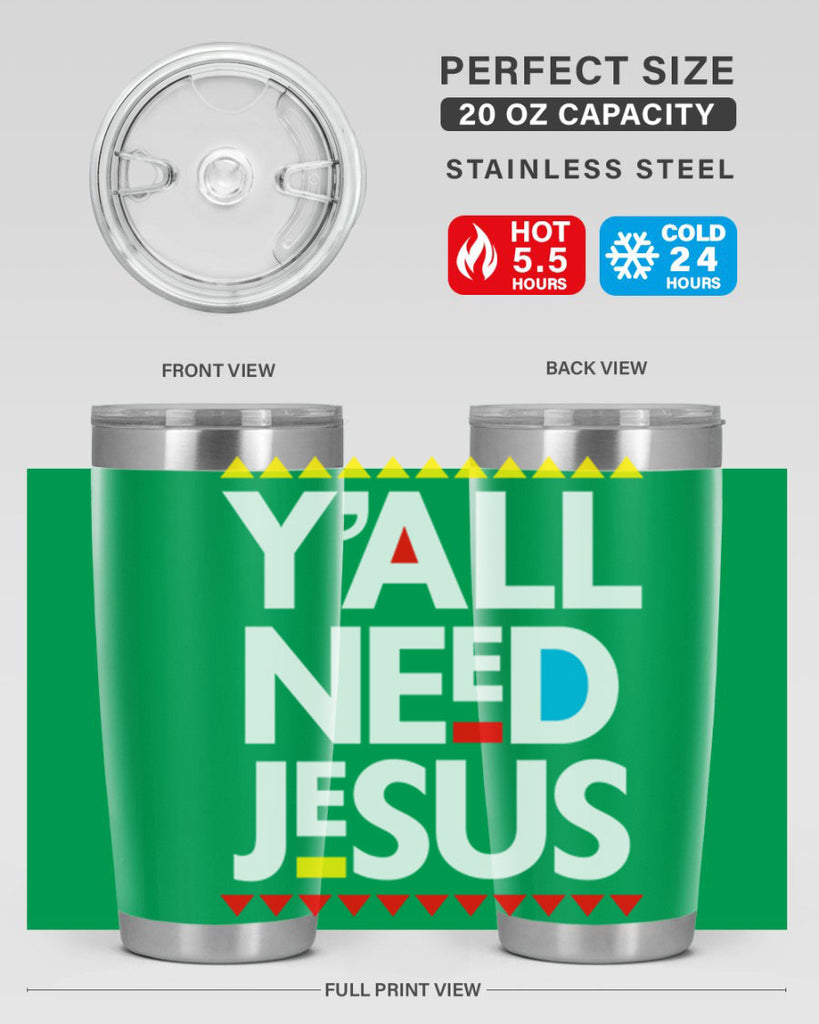 yall need jesus 4#- black words phrases- Cotton Tank