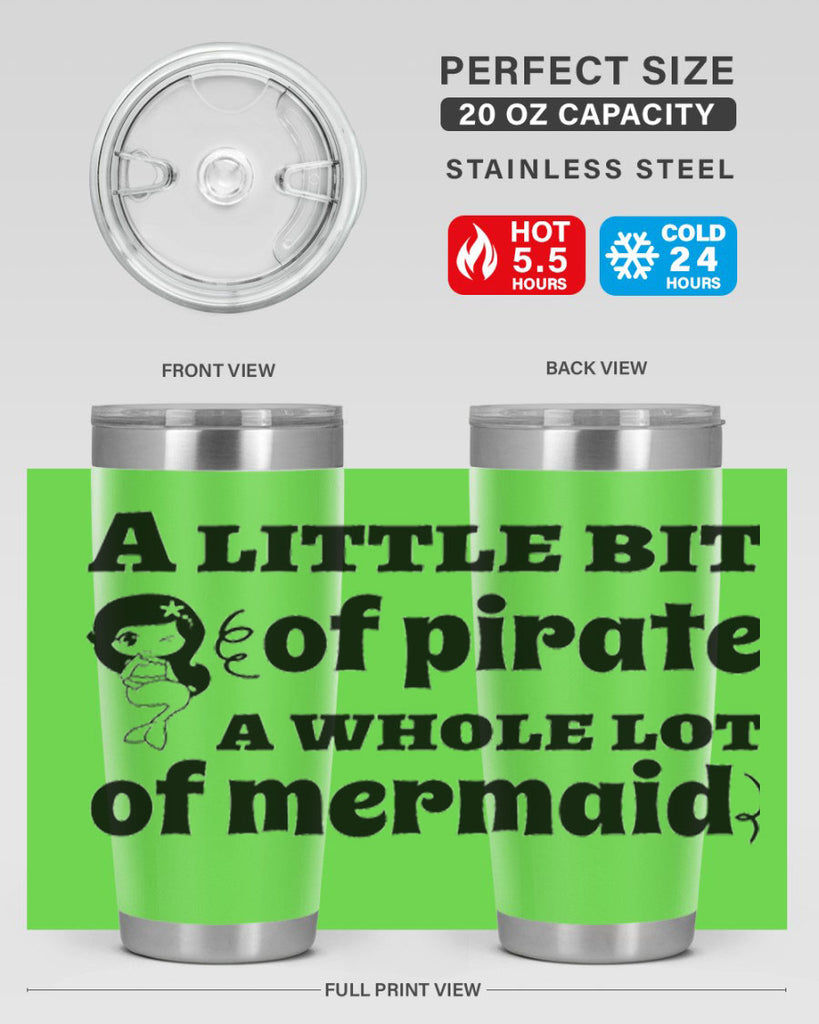 A little bit of pirate 10#- mermaid- Tumbler