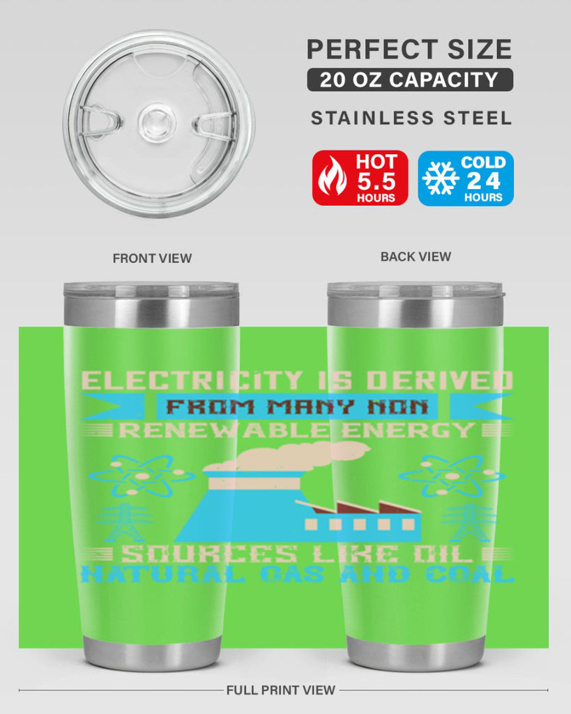 Electricity is derived from many nonrenewable and coal Style 47#- electrician- tumbler