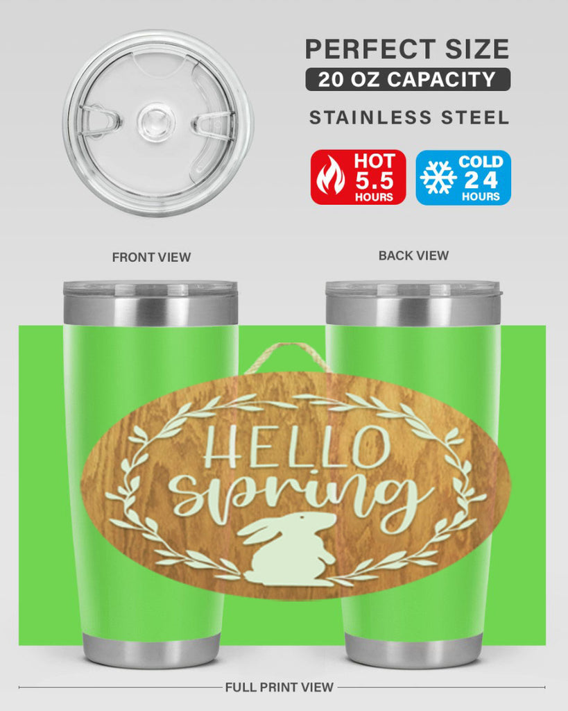 Hello Spring Bunny Wreath Mockup191#- spring- Tumbler