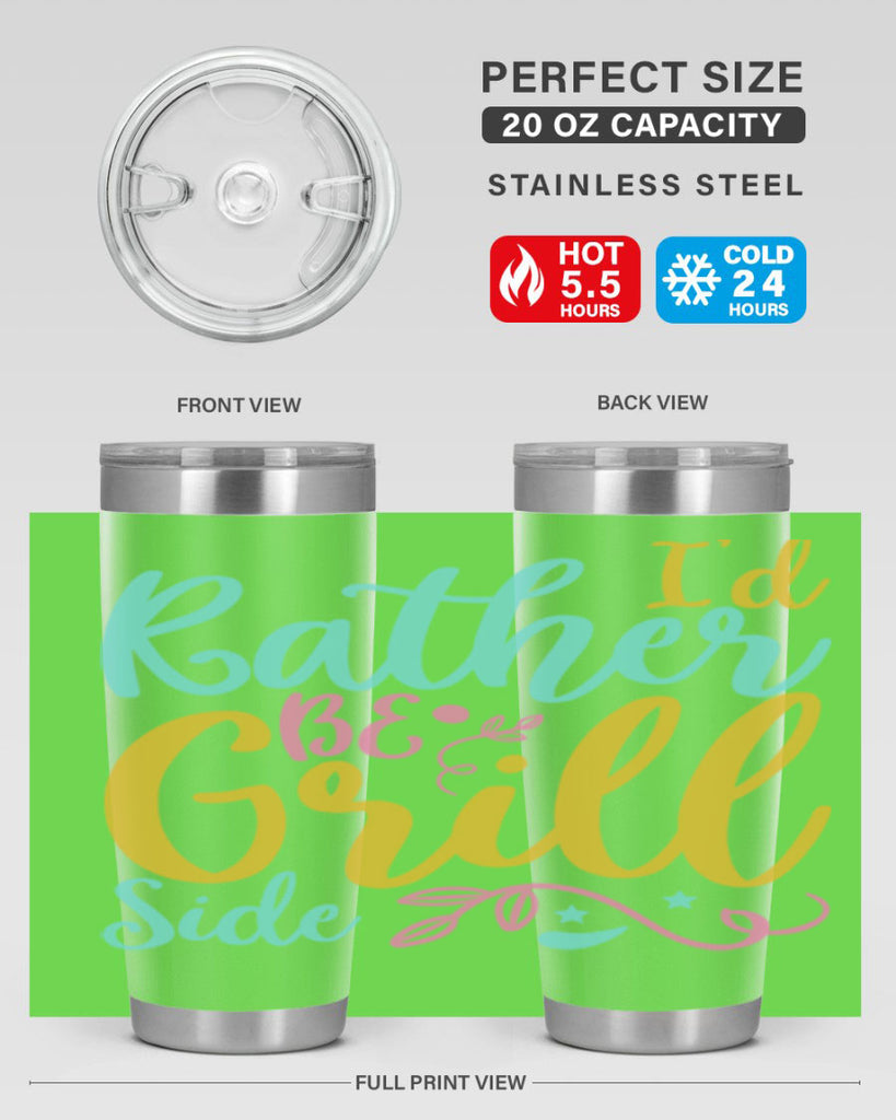 ID RATHER BE GRILL SIDE Style 62#- summer- Tumbler