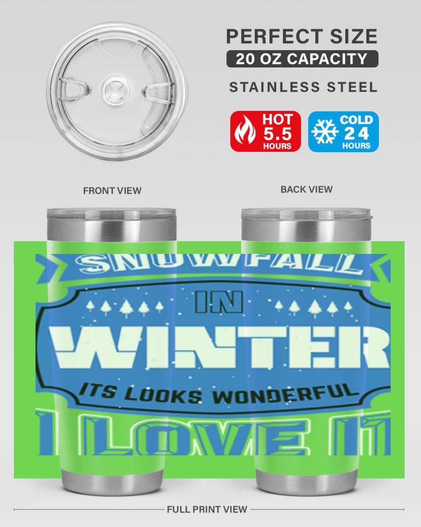 Snowfall in Winter 372#- winter- Tumbler