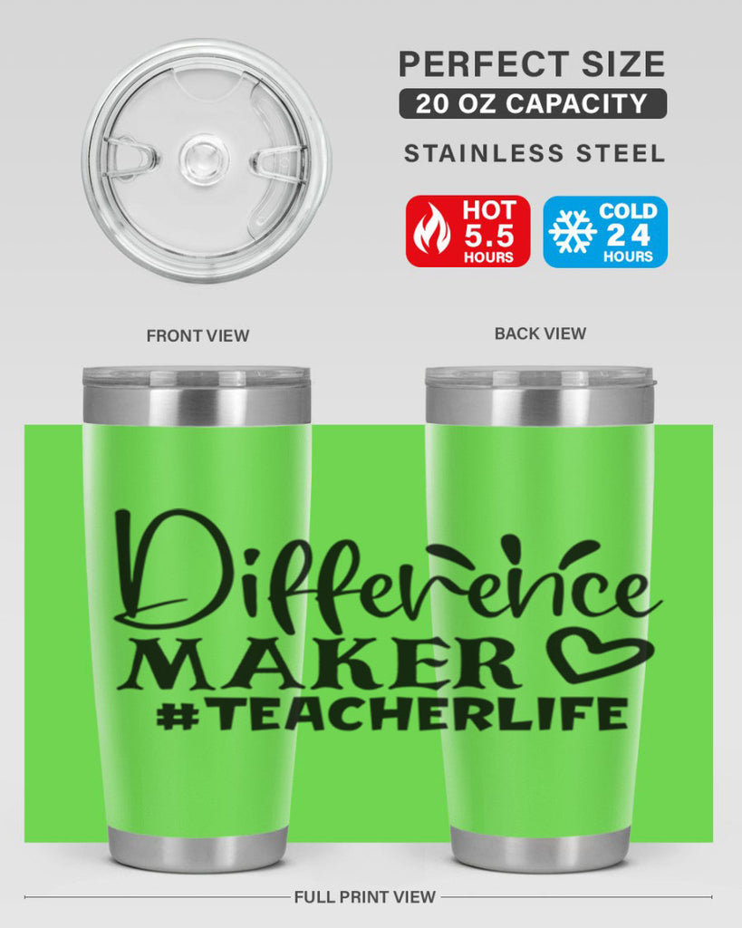 difference maker teacherlife Style 185#- teacher- tumbler