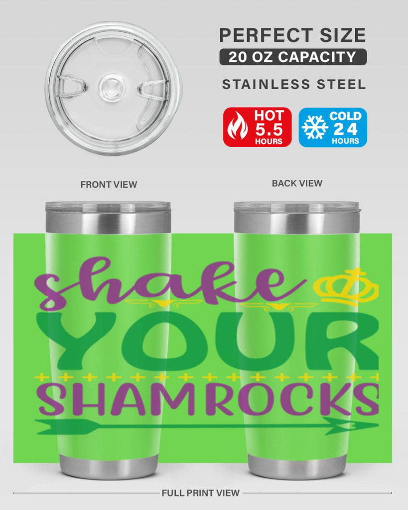 shake your shamrocks 2#- mardi gras- Tumbler