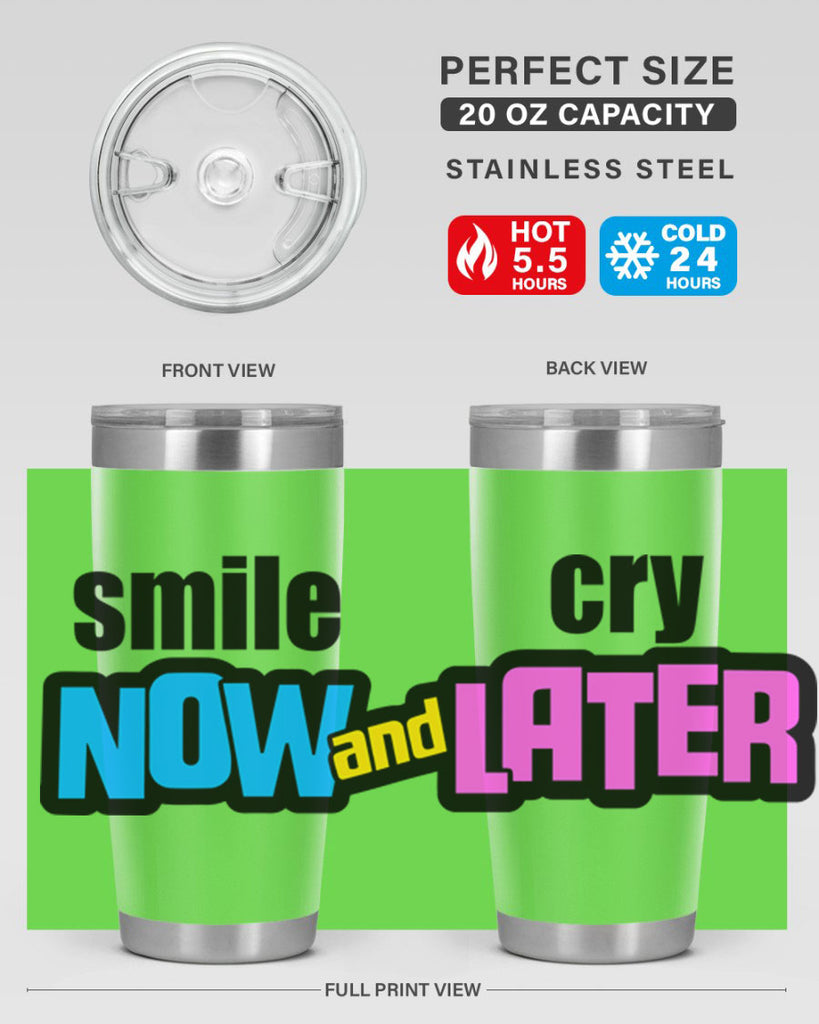 smile now and cry later 31#- black words phrases- Cotton Tank