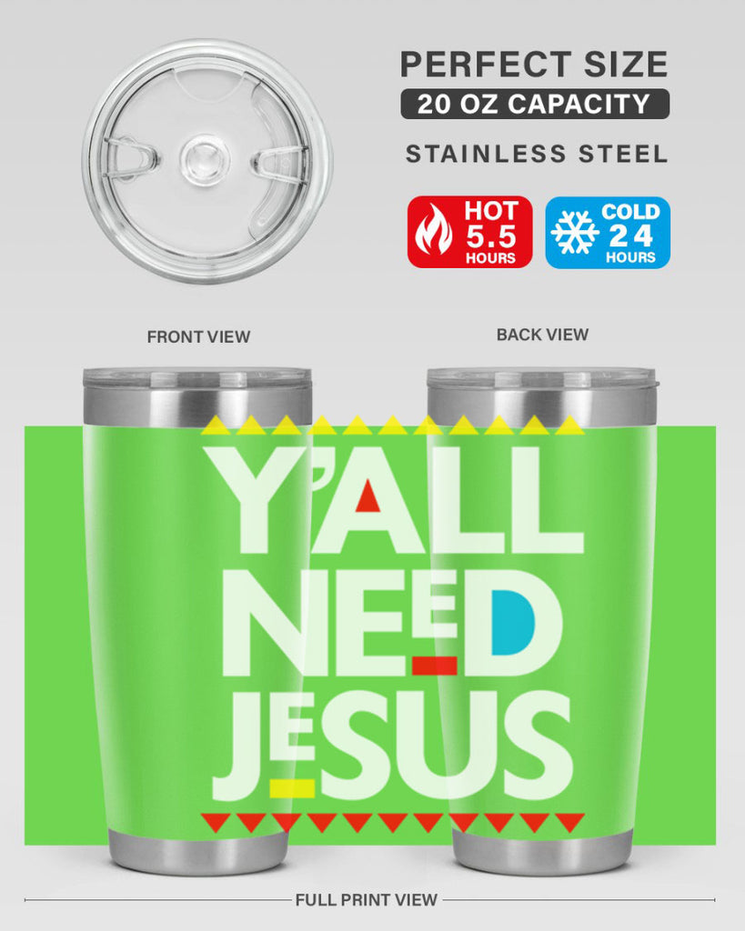 yall need jesus 4#- black words phrases- Cotton Tank