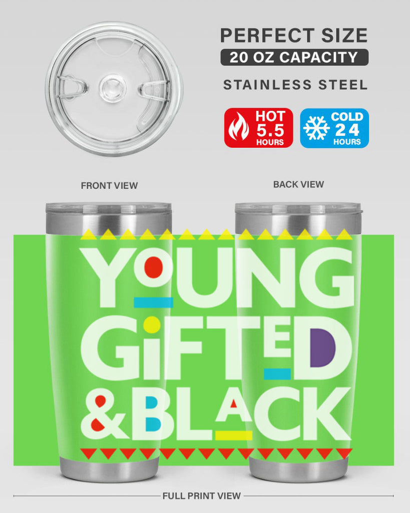 young gifted and black 2#- black words phrases- Cotton Tank