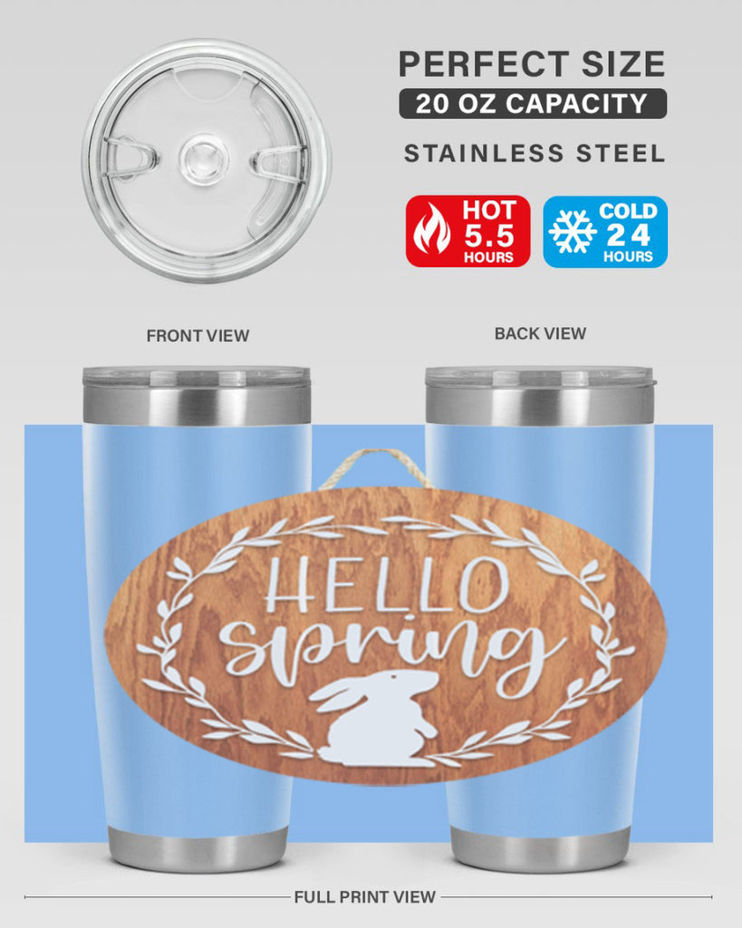 Hello Spring Bunny Wreath Mockup191#- spring- Tumbler