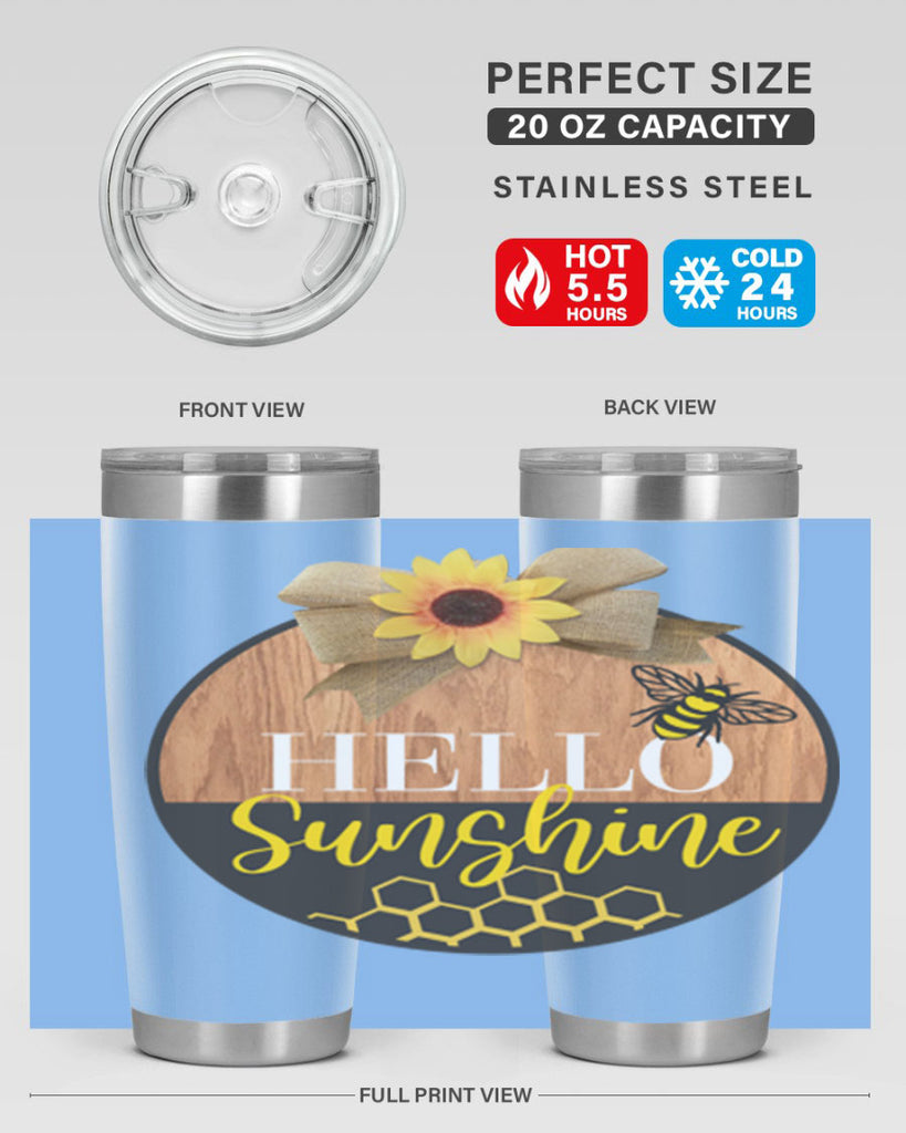 Hello Sunshine and bee Mockup215#- spring- Tumbler