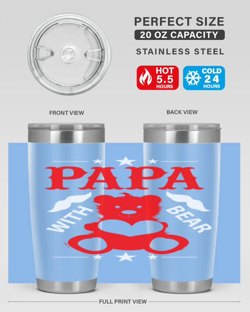 PAPA WITH BEAR 112#- grandpa - papa- Tumbler