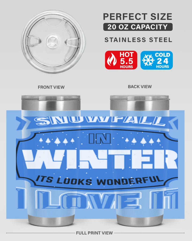 Snowfall in Winter 372#- winter- Tumbler
