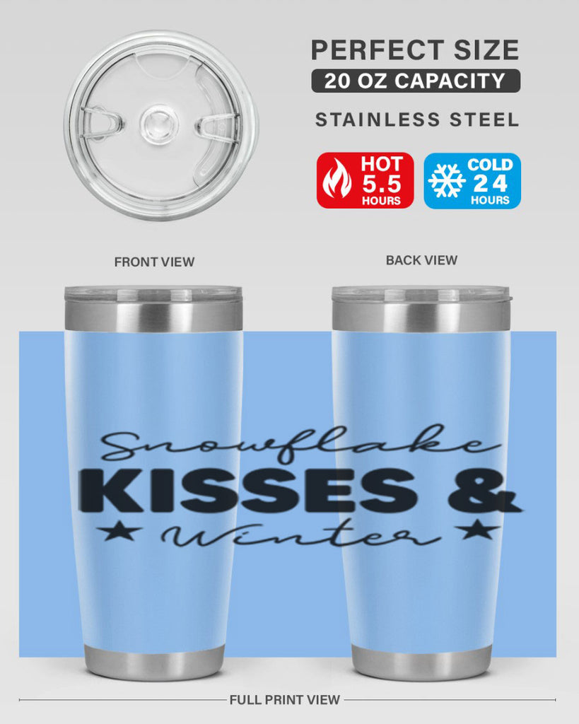 Snowflake Kisses Winter374#- winter- Tumbler