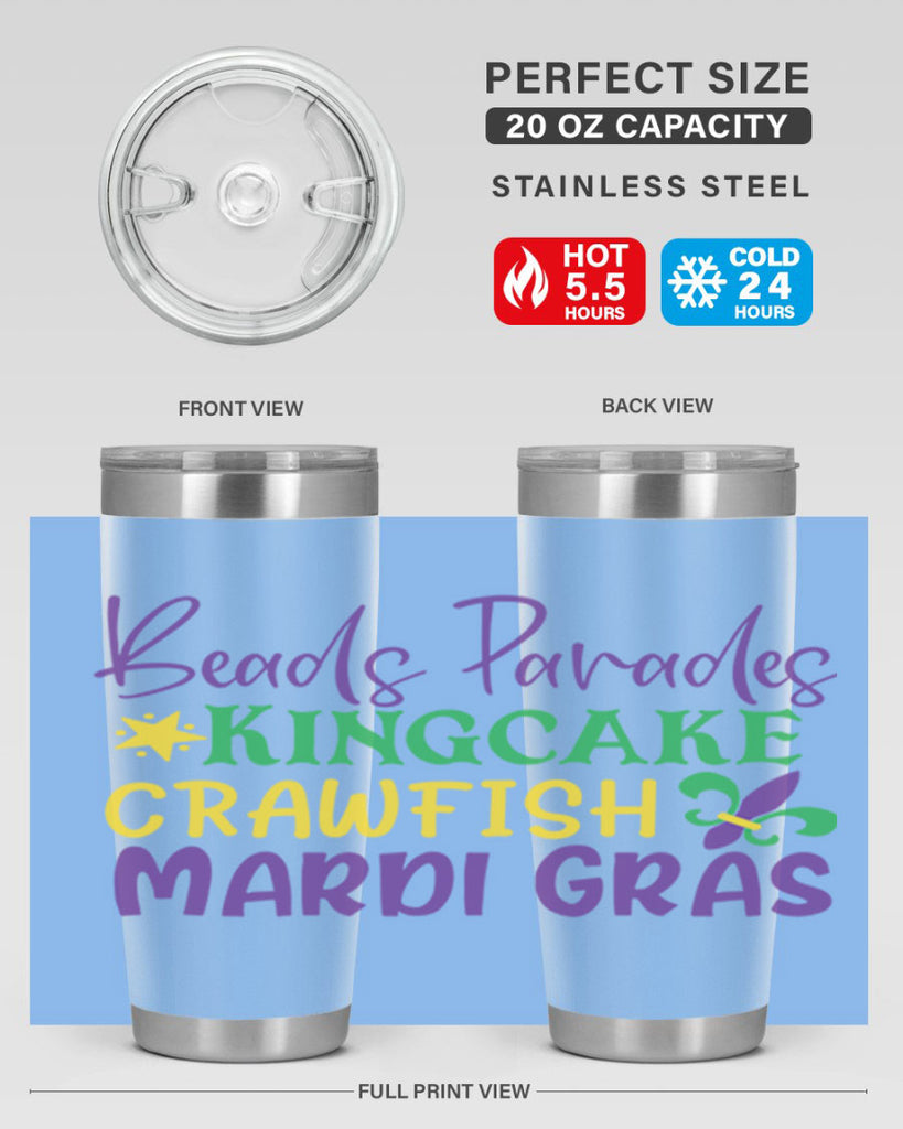 beads parades kingcake crawfish mardi gras 85#- mardi gras- Tumbler