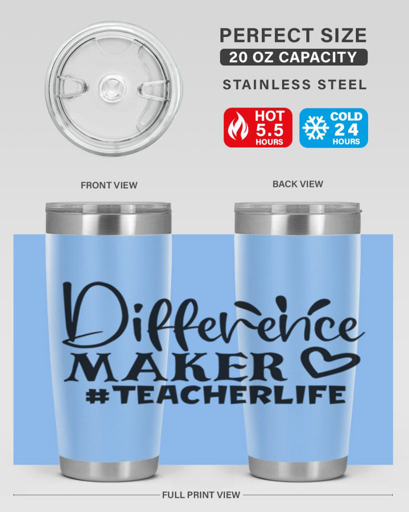 difference maker teacherlife Style 185#- teacher- tumbler