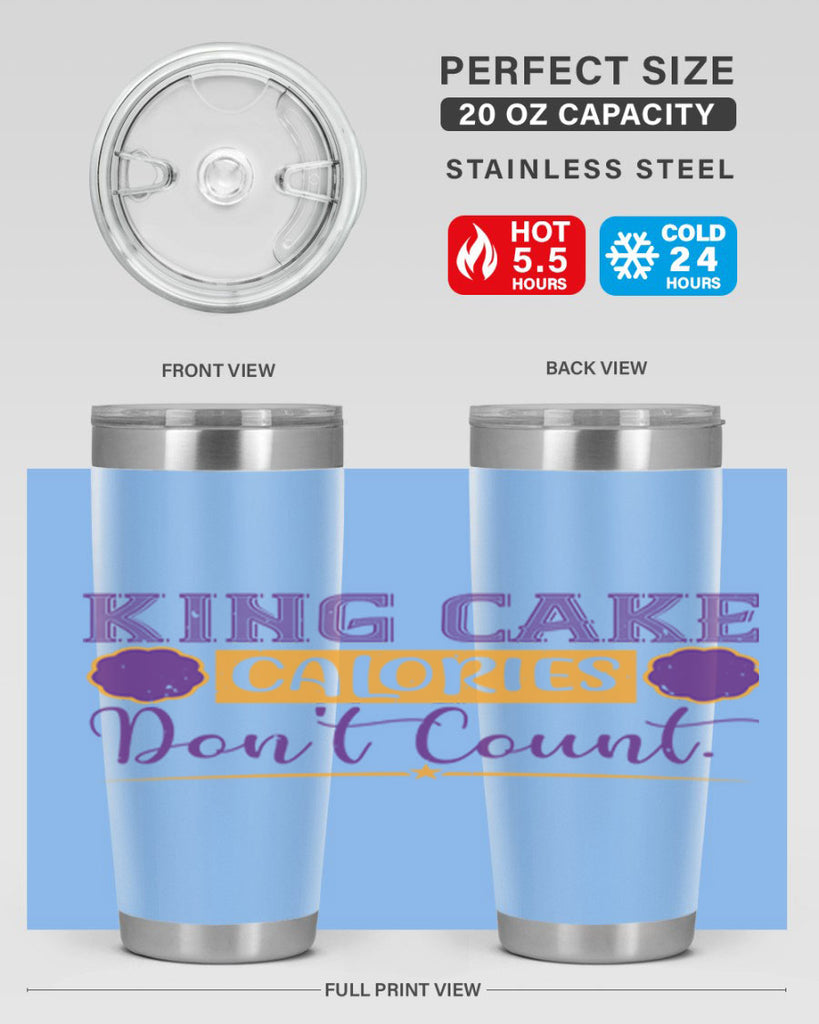 king cake calories dont count 54#- mardi gras- Tumbler
