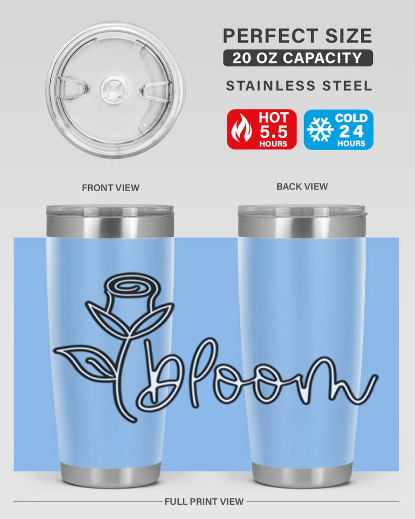 rosebud bloom outline399#- spring- Tumbler