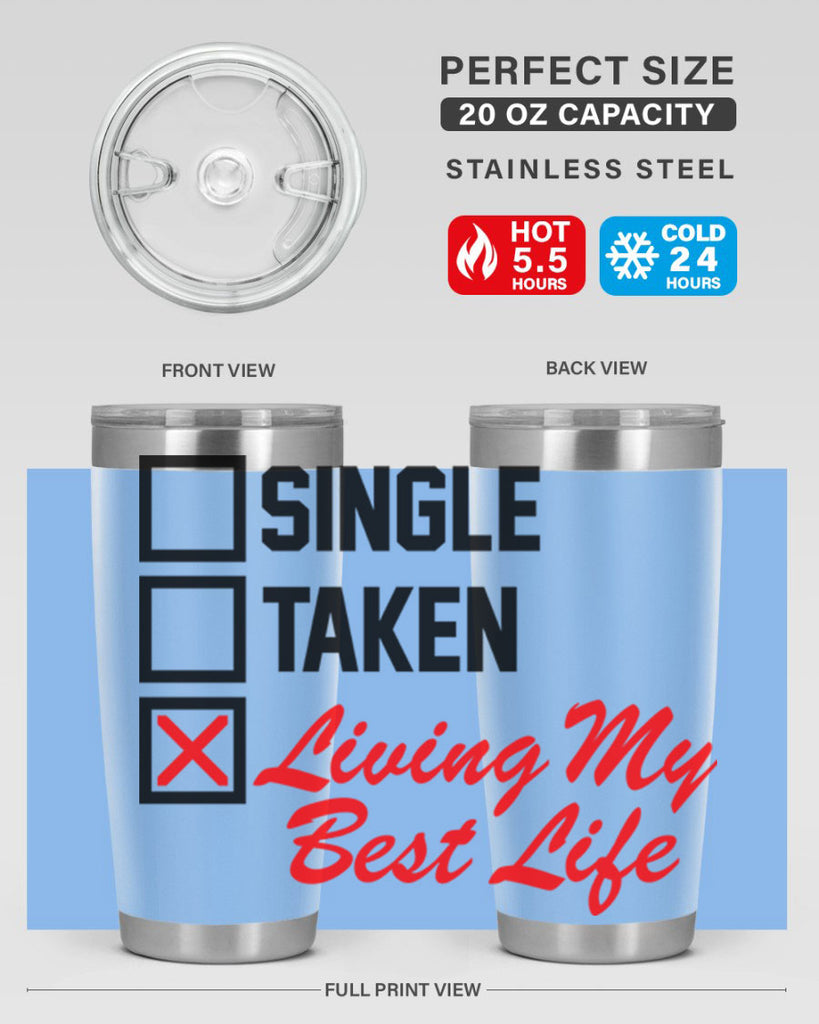 single taken living my best life 34#- black words phrases- Cotton Tank