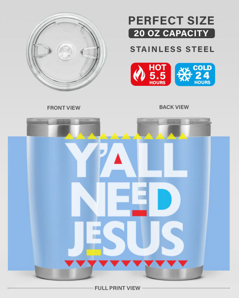 yall need jesus 4#- black words phrases- Cotton Tank