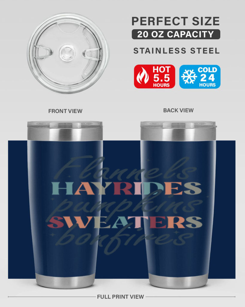 Flannels Hayrides Pumpkins Sweaters Bonfires 184#- fall- Tumbler