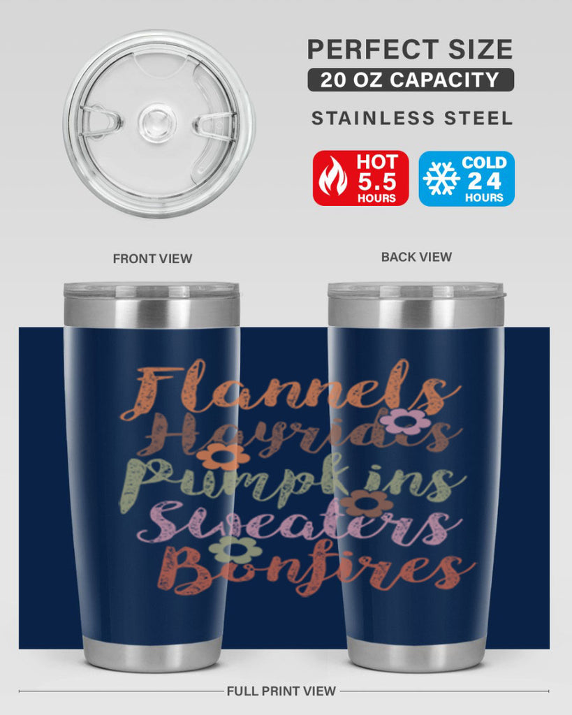 Flannels Hayrides Pumpkins Sweaters Bonfires 185#- fall- Tumbler